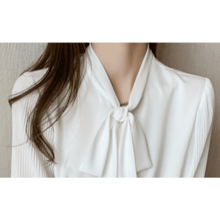 骨格ウェーブ服シンプルボウタイトップス