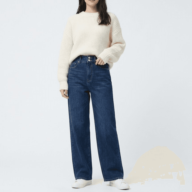 骨格ウェーブ服ダブルボタンストレートパンツ