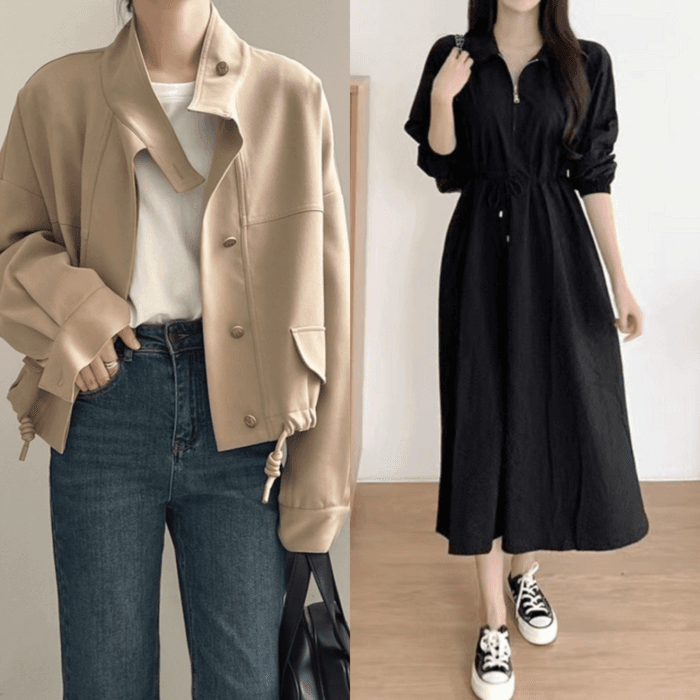低身長さんOK【2点セット】春のこなれ感アウター&ワンピセット