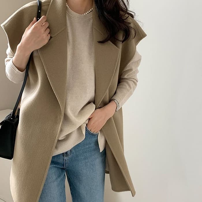 骨格ウェーブ服ウエストマークベストアウター
