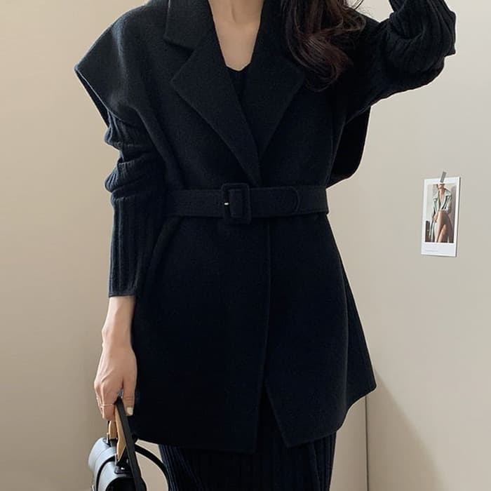 骨格ウェーブ服ウエストマークベストアウター