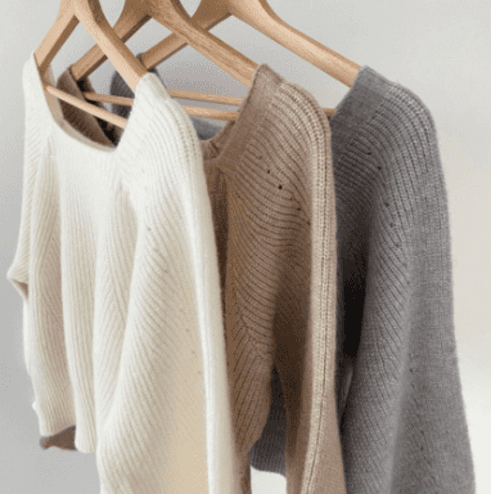 骨格ウェーブ服ショート丈スクエアネックニットトップス