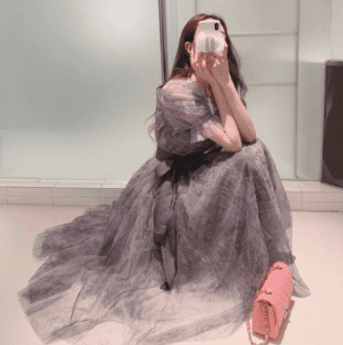 骨格ウェーブ服シアーフレアワンピース