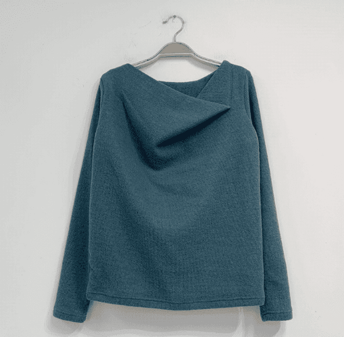 骨格ウェーブ服アシンメトリニットトップス