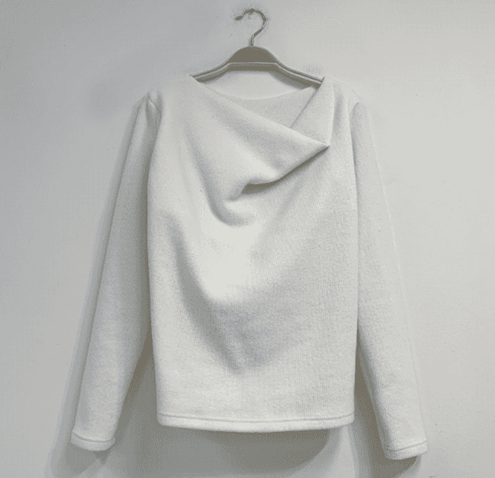 骨格ウェーブ服アシンメトリニットトップス