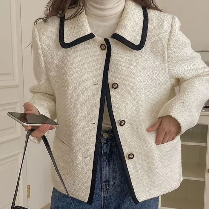 骨格ウェーブ服配色シングルジャケット