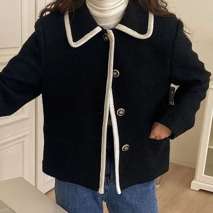 骨格ウェーブ服配色シングルジャケット
