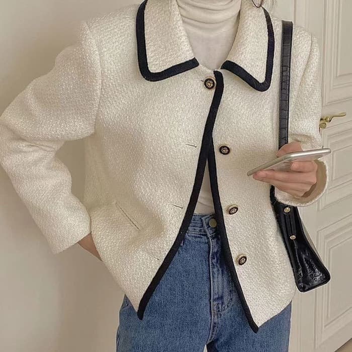 骨格ウェーブ服配色シングルジャケット