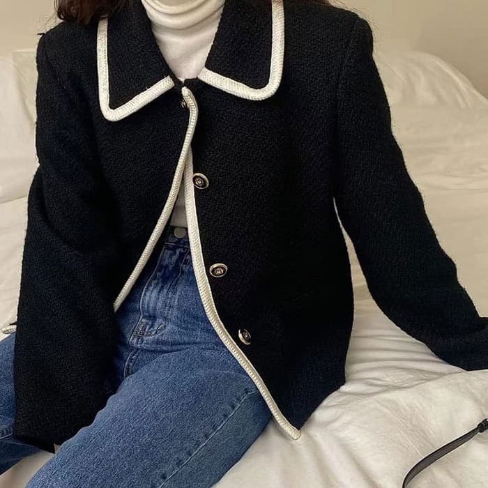 骨格ウェーブ服配色シングルジャケット