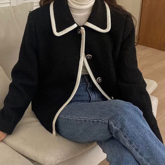 骨格ウェーブ服配色シングルジャケット