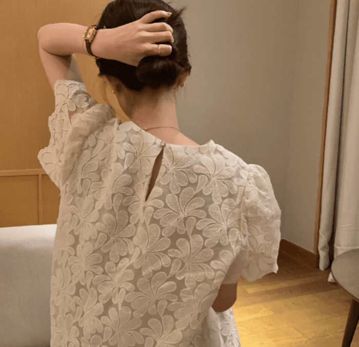 骨格ウェーブ服レースロングワンピース