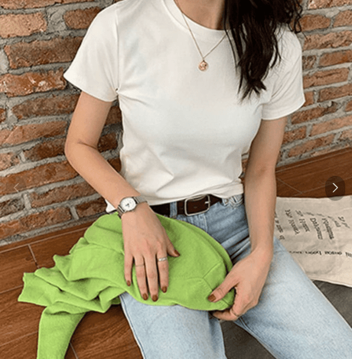 骨格ウェーブ服カラーTシャツトップス