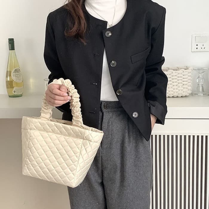 キルティングミニトートバッグ 骨格ウェーブ服
