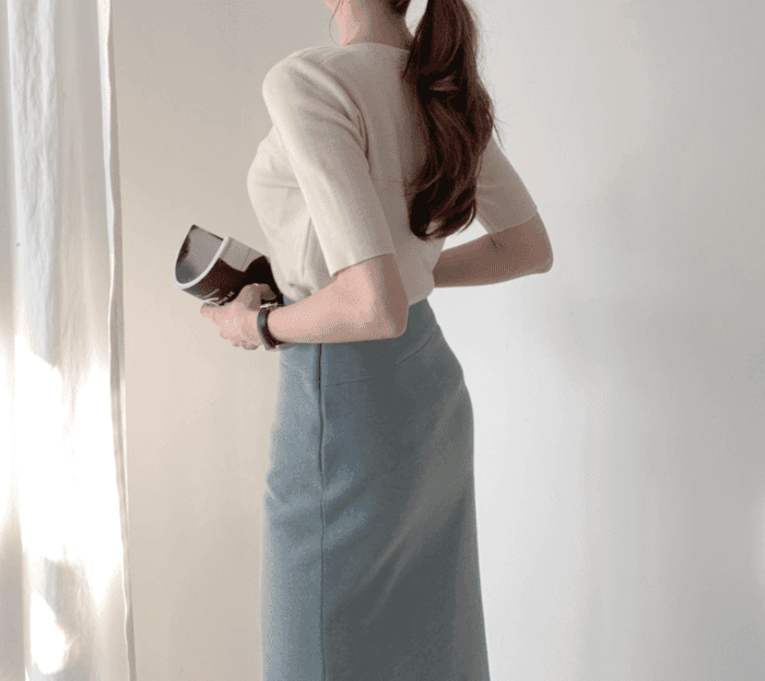 骨格ウェーブ服ハイウエストマーメイドスカート