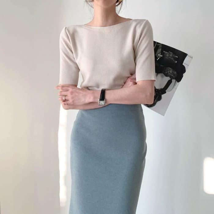 骨格ウェーブ服ハイウエストマーメイドスカート