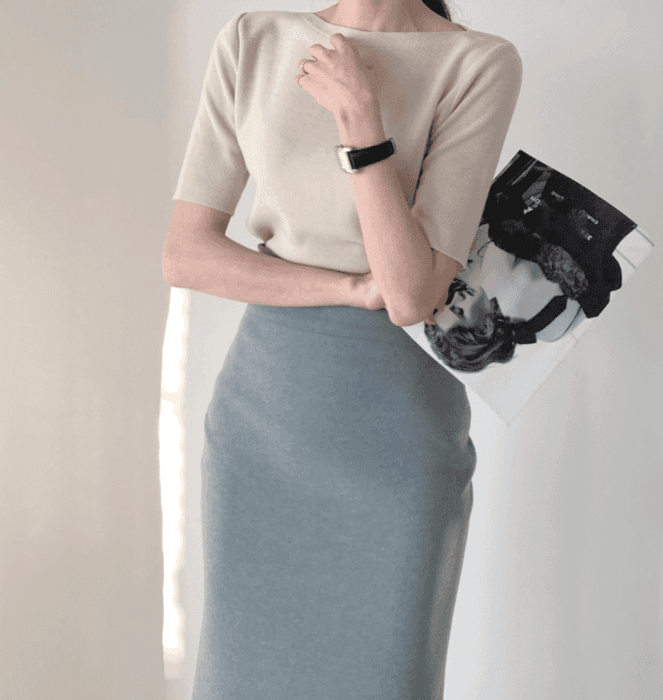 骨格ウェーブ服ハイウエストマーメイドスカート