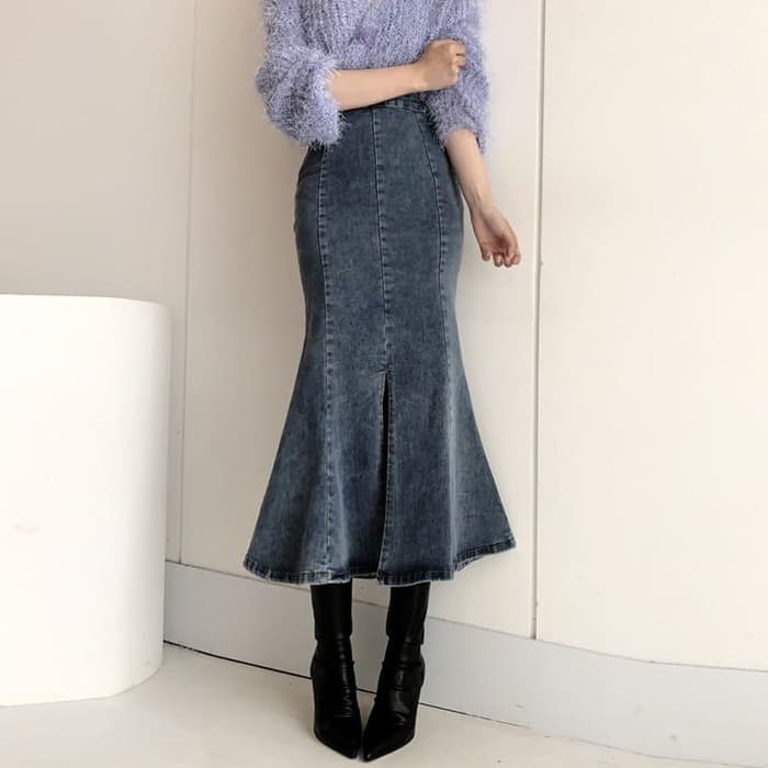 骨格ウェーブ服ハイウエストマーメイドスカート