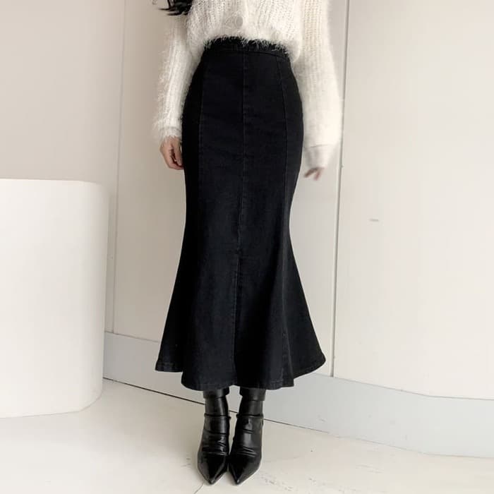 骨格ウェーブ服ハイウエストマーメイドスカート
