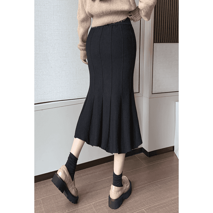 骨格ウェーブ服ニットマーメイドスカート