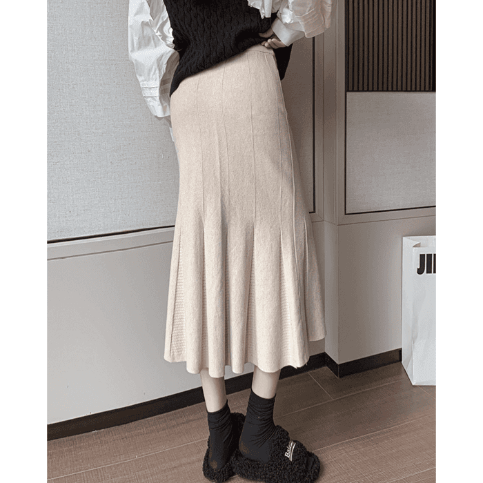 骨格ウェーブ服ニットマーメイドスカート