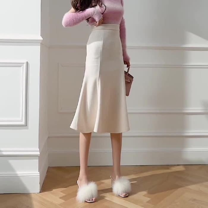 骨格ウェーブ服ハイウエストマーメイドスカート