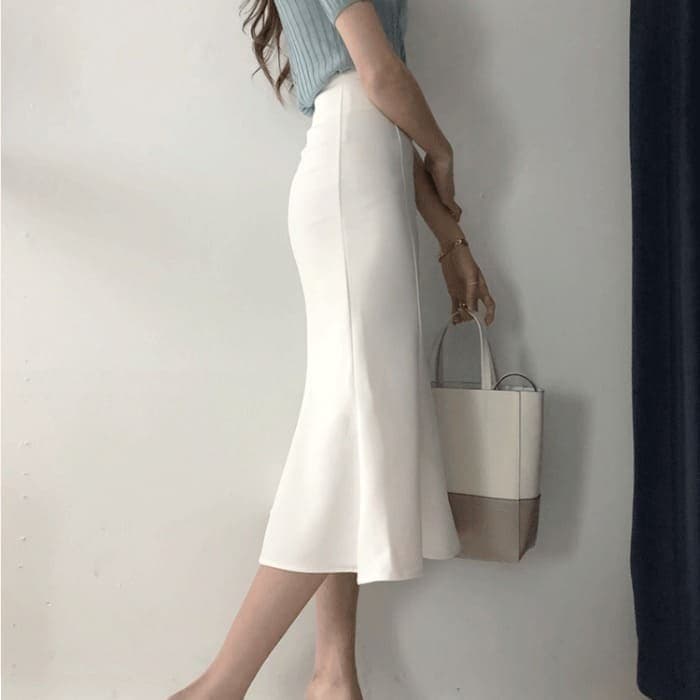 骨格ウェーブ服ハイウエストマーメイドスカート