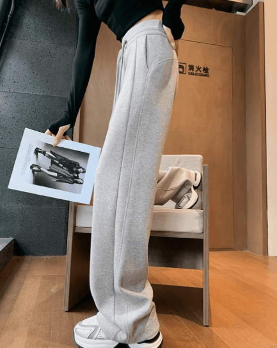 骨格ウェーブワイドレッグスウェットパンツ