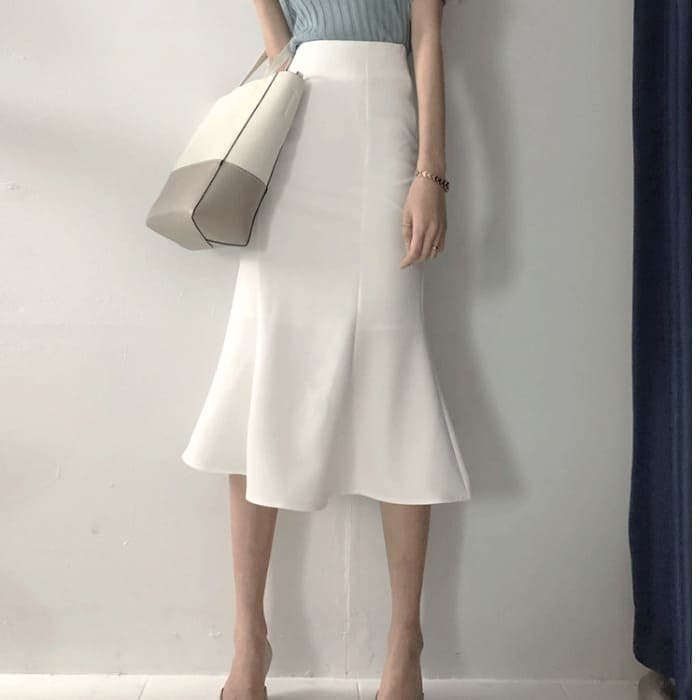 骨格ウェーブ服ハイウエストマーメイドスカート
