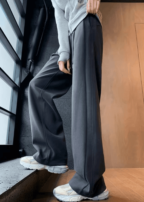 骨格ウェーブワイドレッグスウェットパンツ