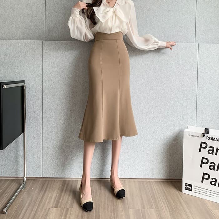 骨格ウェーブ服ハイウエストマーメイドスカート