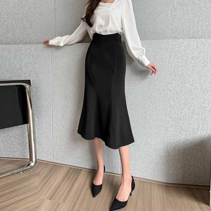 骨格ウェーブ服ハイウエストマーメイドスカート