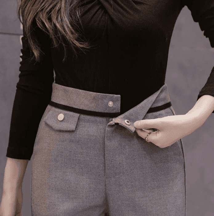 骨格ウェーブ服ハイウエストフレアパンツ