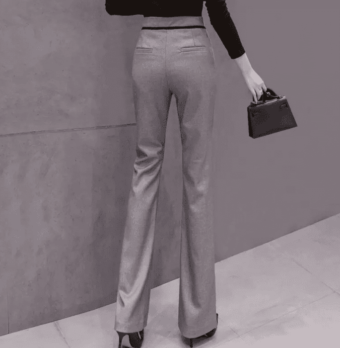 骨格ウェーブ服ハイウエストフレアパンツ