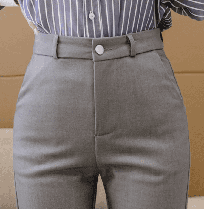 骨格ウェーブ服ハイウエストフレアパンツ