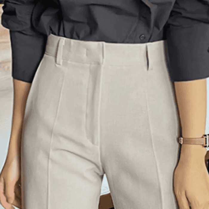 骨格ウェーブ服ハイウエストフレアパンツ