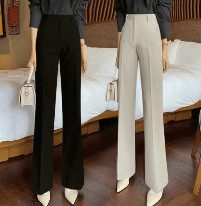 骨格ウェーブ服ハイウエストフレアパンツ