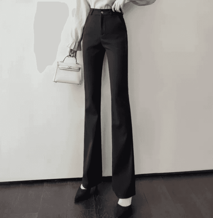 骨格ウェーブ服ハイウエストフレアパンツ
