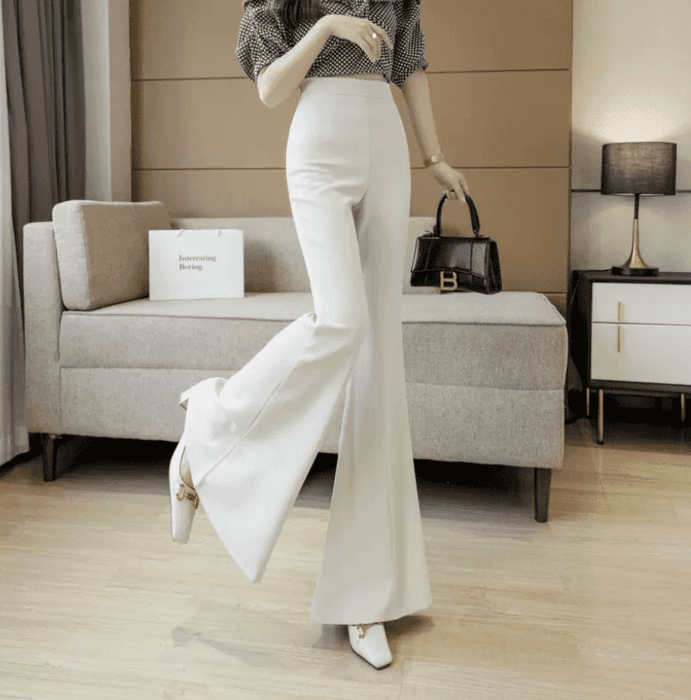 骨格ウェーブ服ハイウエストフレアパンツ