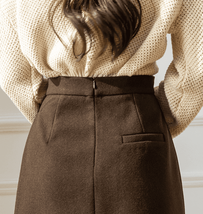 骨格ウェーブ服ハイウエストロングタイトスカート