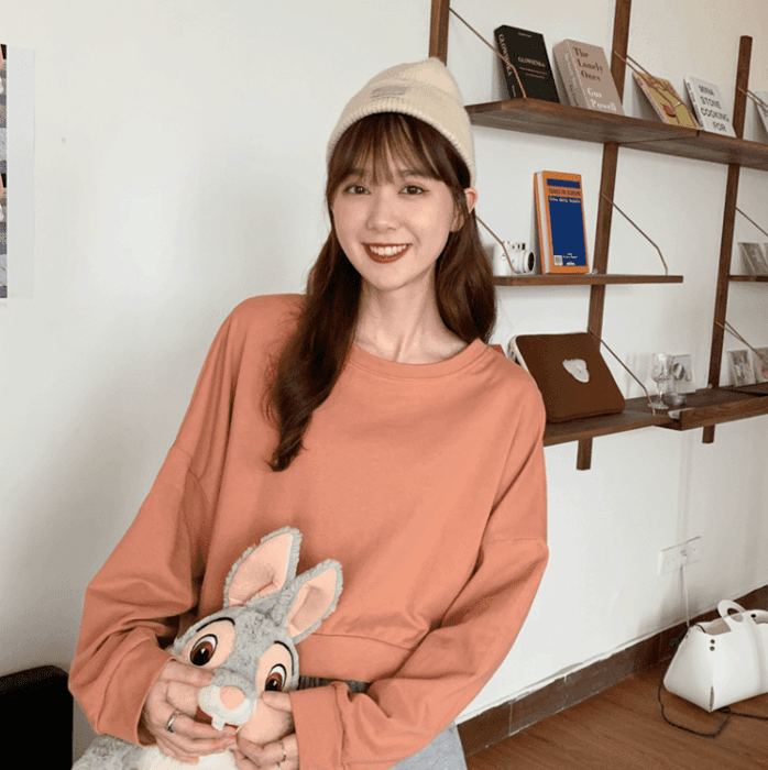 骨格ウェーブ服シンプルオーバーパーカートップス