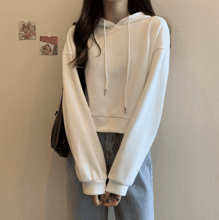 骨格ウェーブ服ベーシックプルオーバーパーカートップス