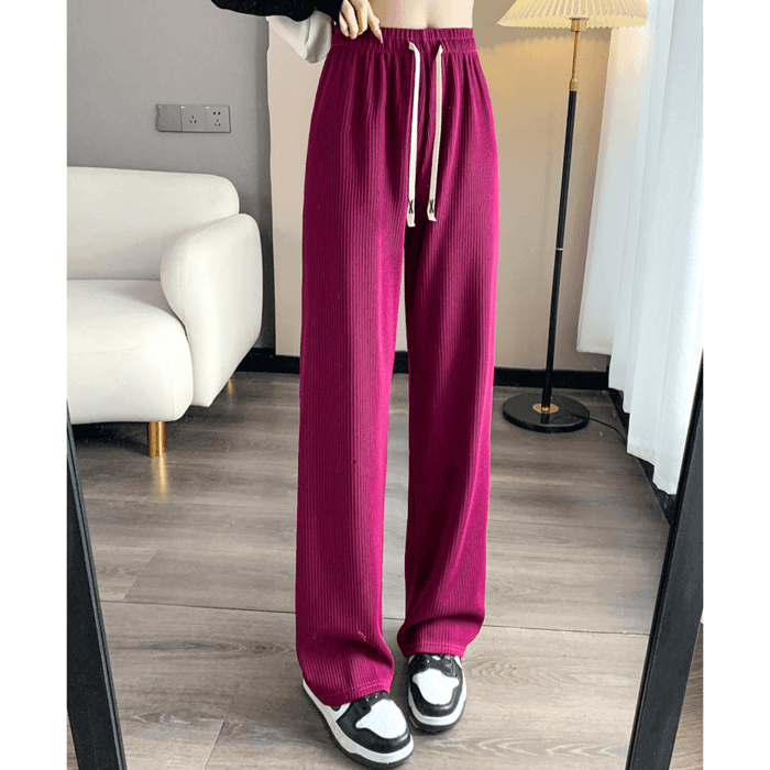 骨格ウェーブ服ストレートプリーツパンツ