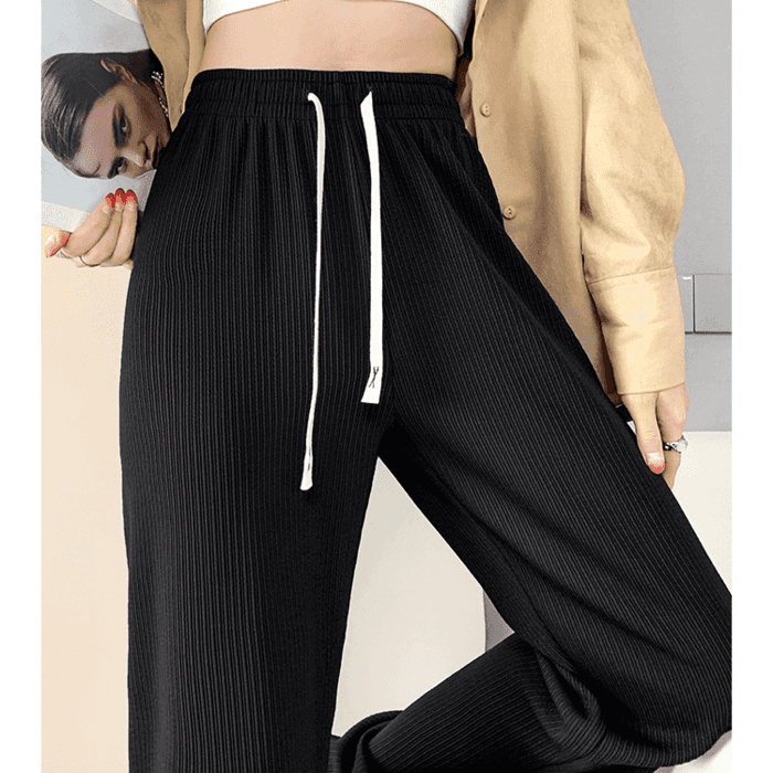 骨格ウェーブ服ストレートプリーツパンツ