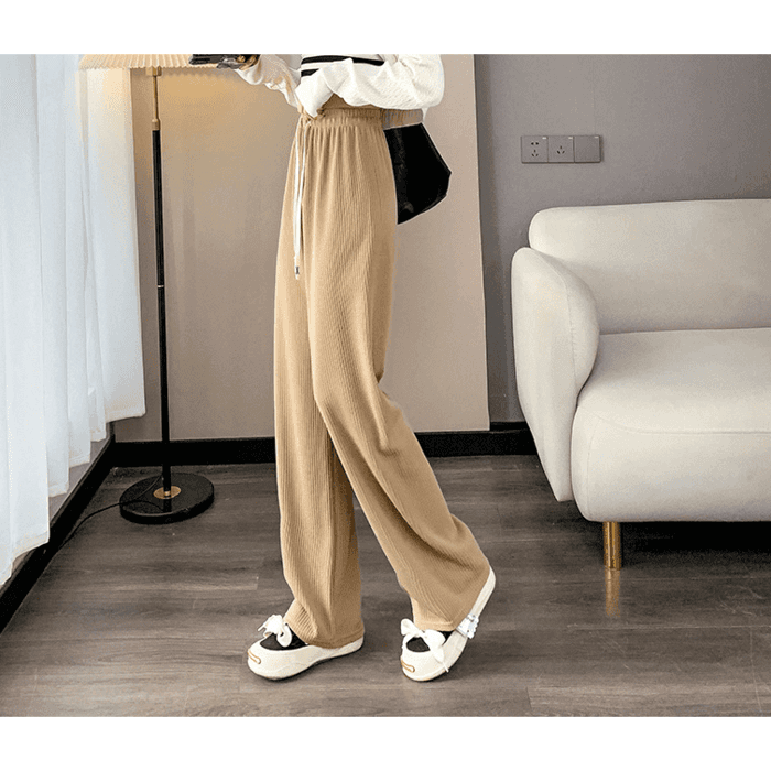 骨格ウェーブ服ストレートプリーツパンツ