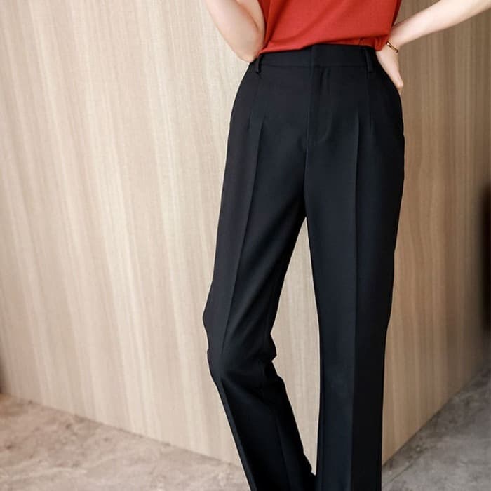 骨格ウェーブ服ハイウエストストレートパンツ