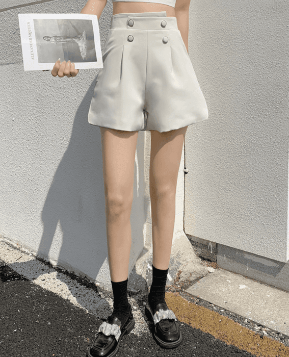 骨格ウェーブ服ハイウエストマリンショートパンツ
