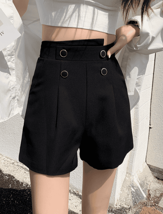 骨格ウェーブ服ハイウエストマリンショートパンツ