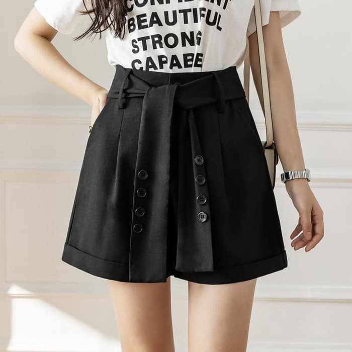 骨格ウェーブ服絞りハイウエストパンツ