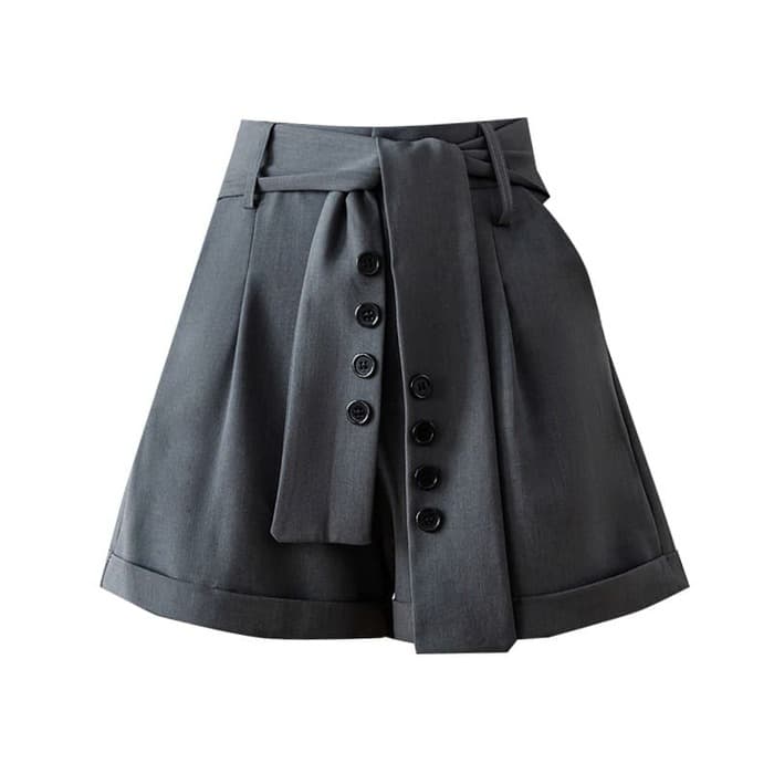 骨格ウェーブ服絞りハイウエストパンツ