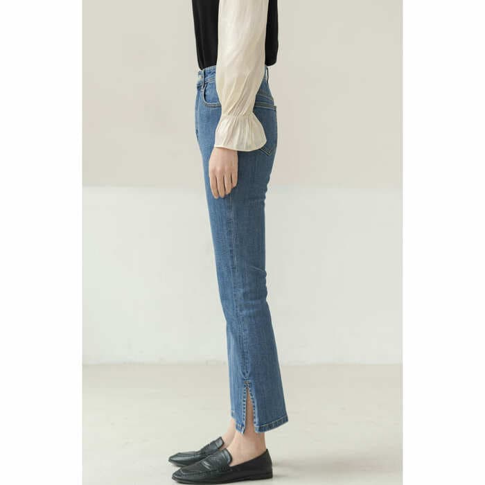骨格ウェーブ服 スリットハイウエストデニム